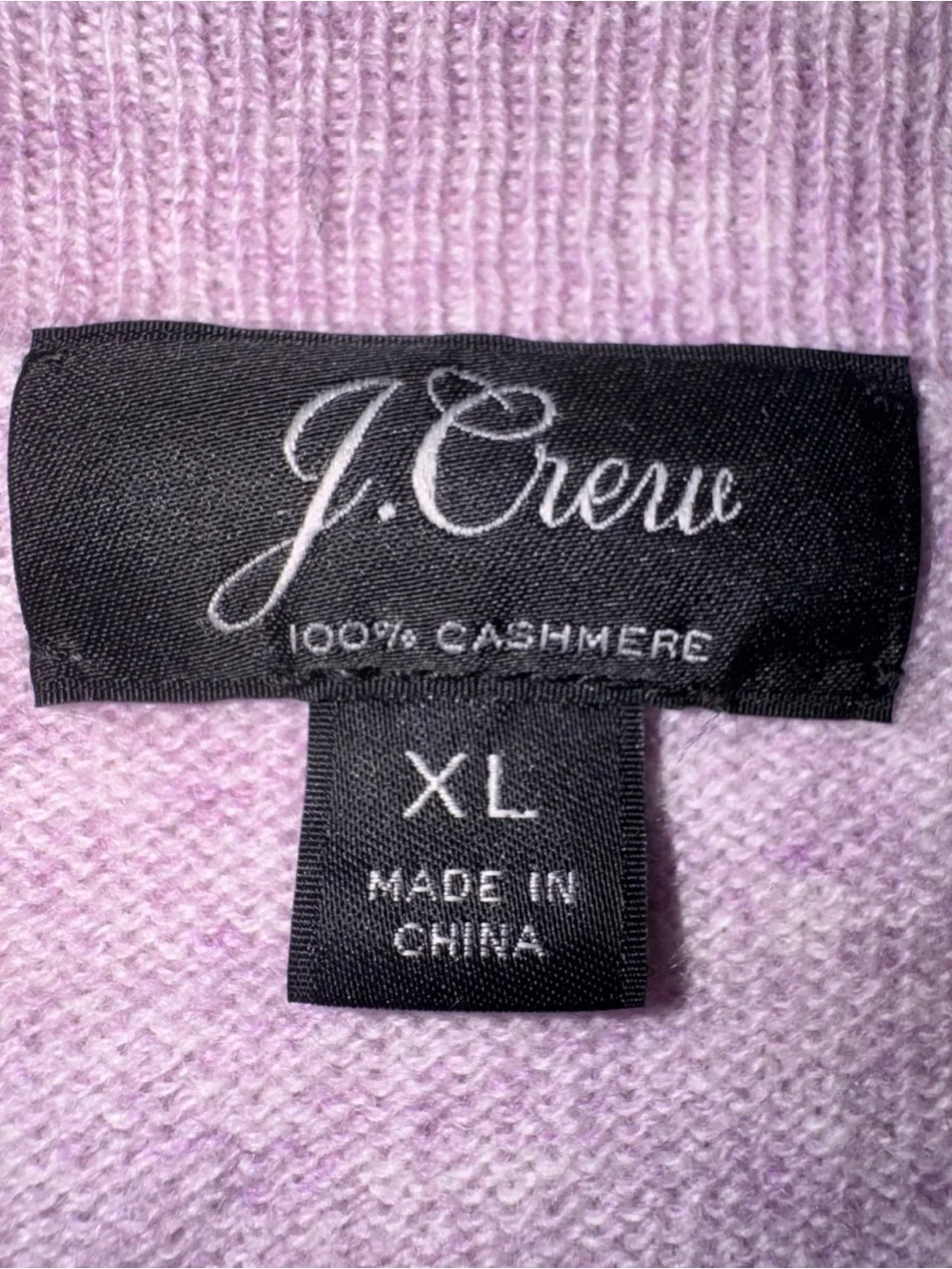 J.Crew 100% Cashmere Cozy Knit Crew Neck Pullover Sweater Purple Heather XL